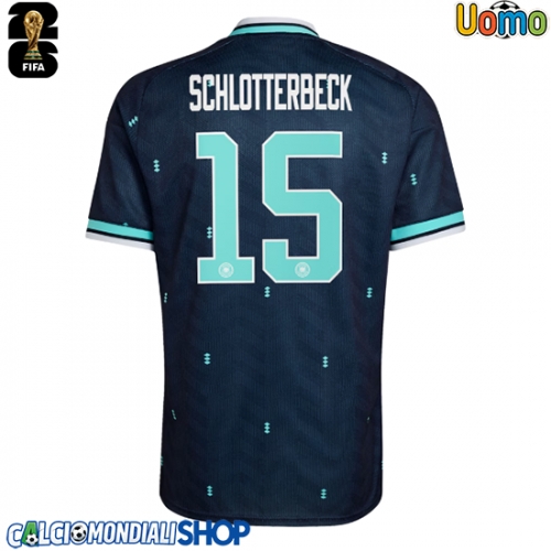 Maglie da calcio Germania Nico Schlotterbeck #15 Seconda Maglia Mondiali 2026  Manica Corta
